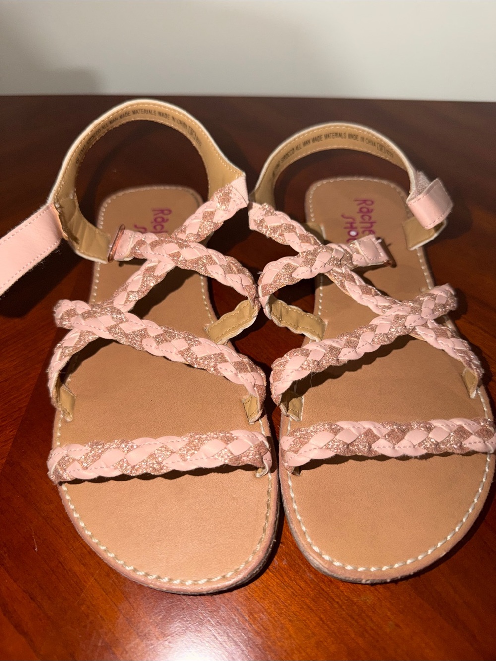 Rachel Blush Braided Strap Kids Sandals